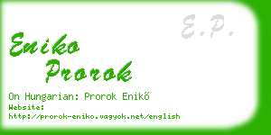 eniko prorok business card